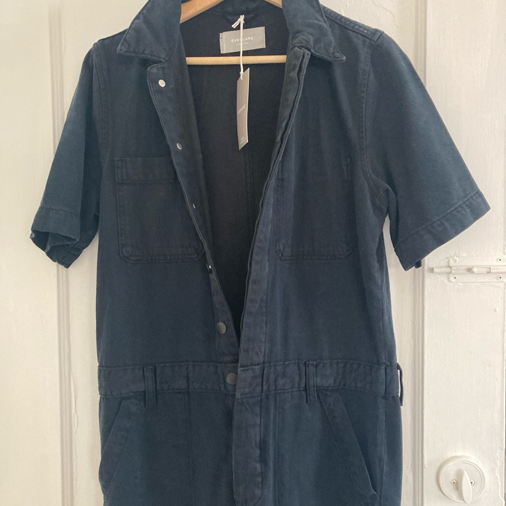Everlane The Supersoft Jean Coverall Navy Size 2 Organic Cotton